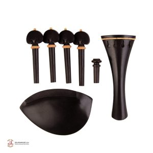 ست ویولن زیرچانه گوشی سیم گیر و پین مدل آبنوس